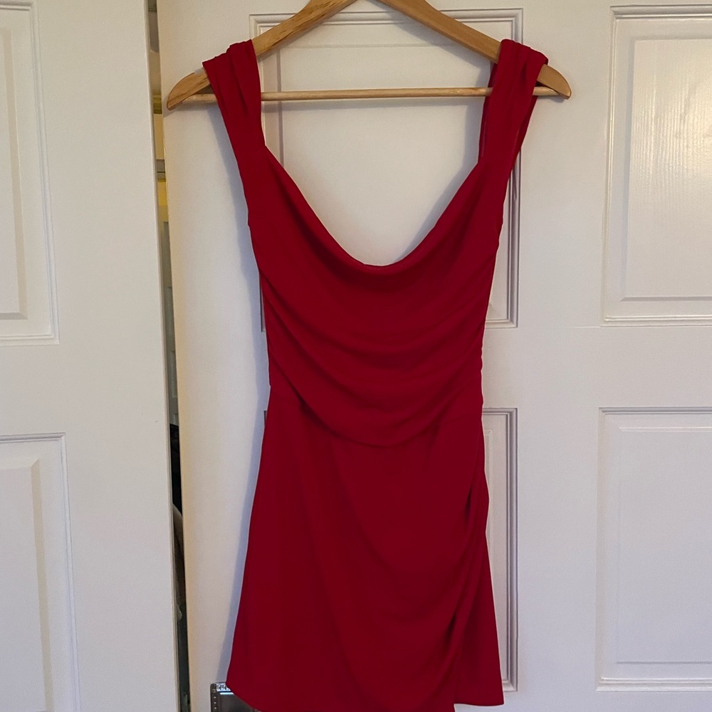 Elegant Red Backless Mini Dress